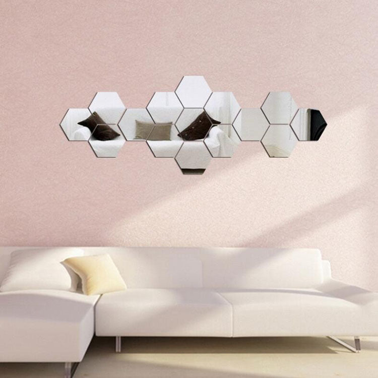 Hexagonal Acrylic Mirror Wall Sticker
