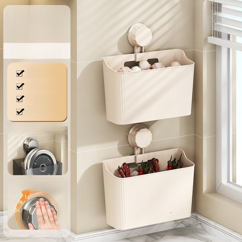 Suction cup wall-mounted storage rack