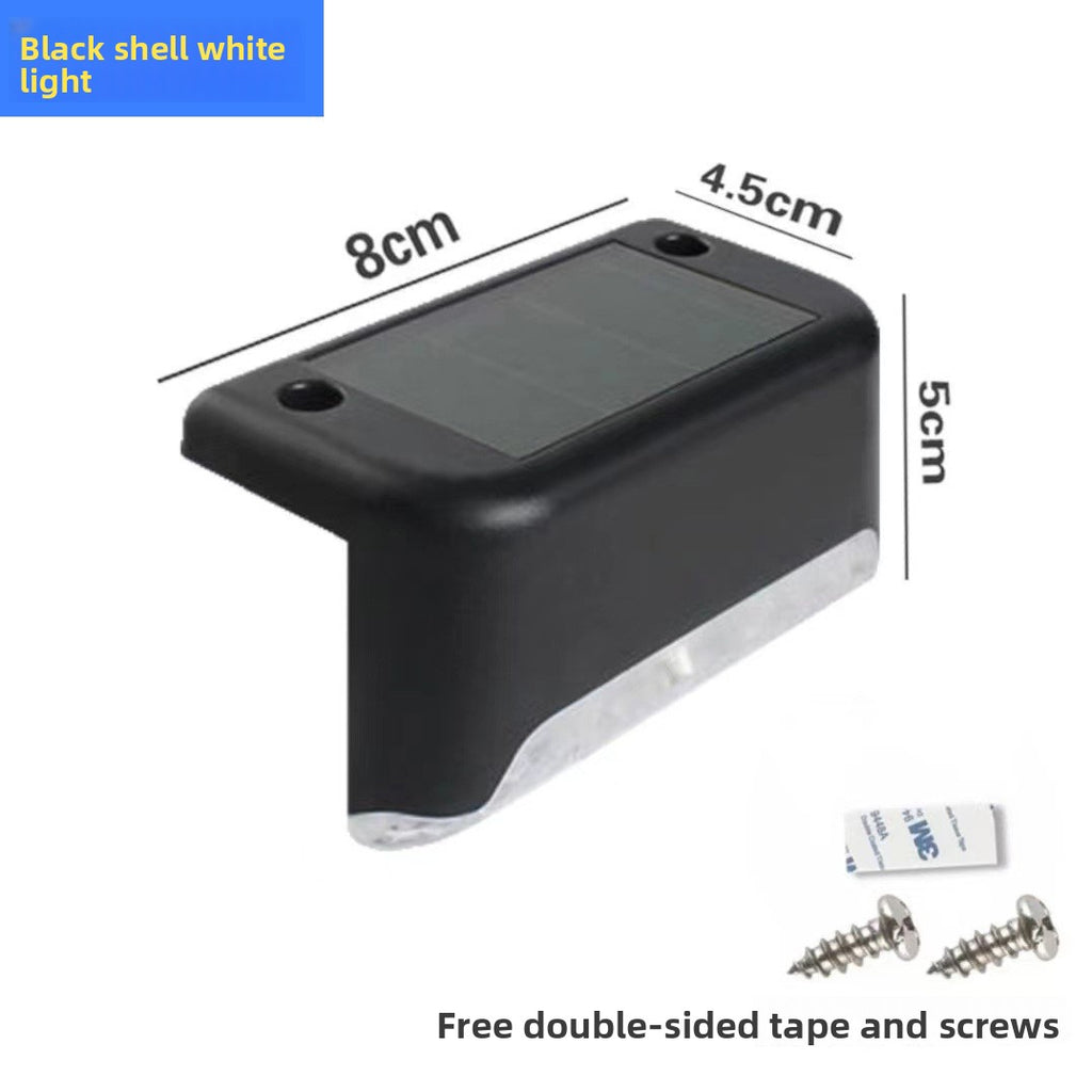 Solar-powered step lights, outdoor fence lights