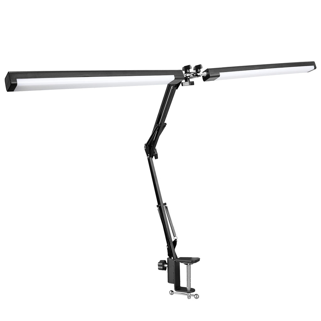 Long-arm clip double-head folding desk lamp