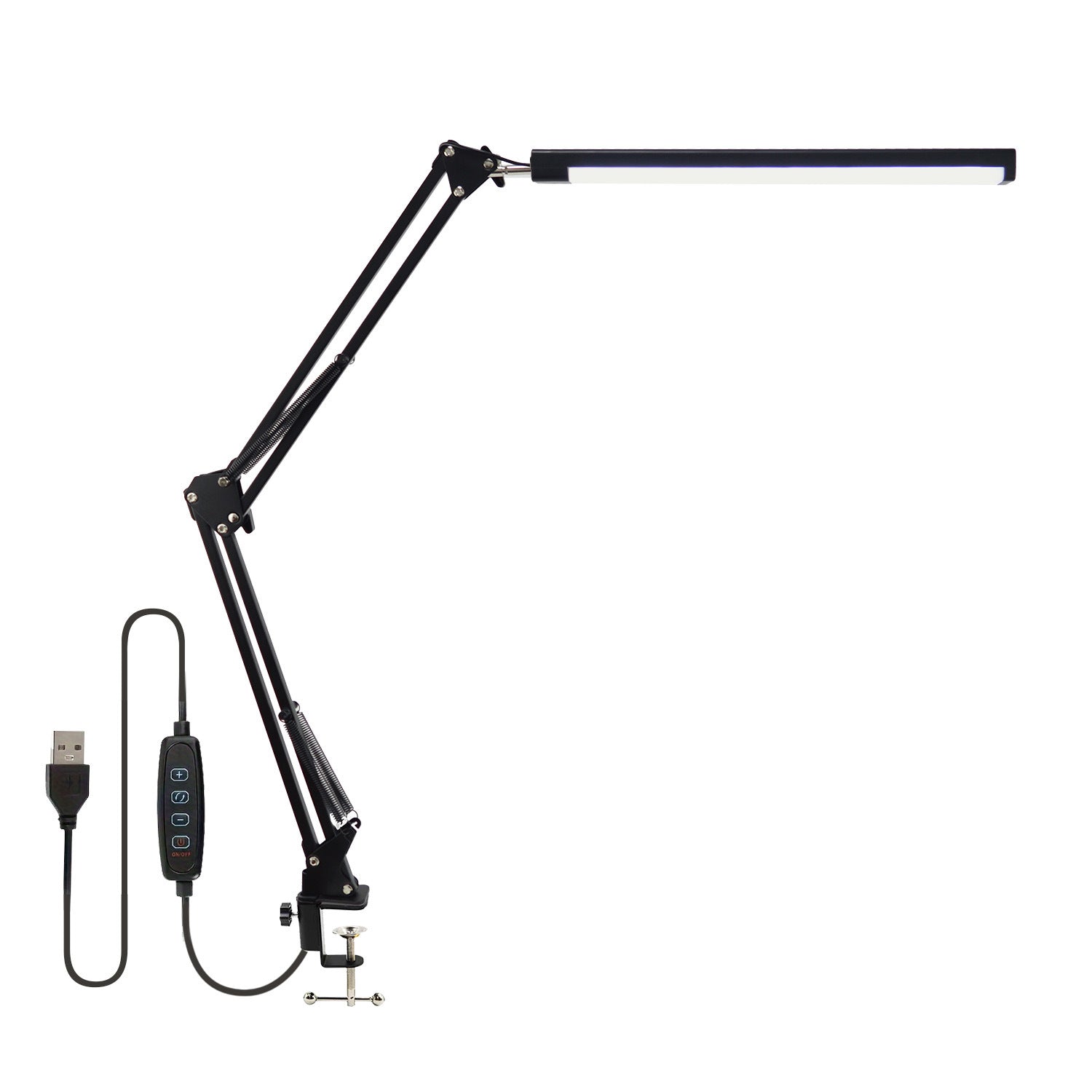 Long-arm clip double-head folding desk lamp
