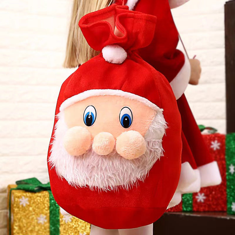 Gold Velvet Santa Claus Christmas Gift Bag