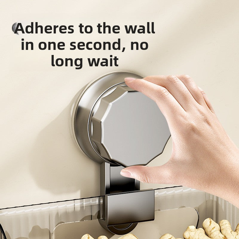 Suction cup wall-mounted storage rack