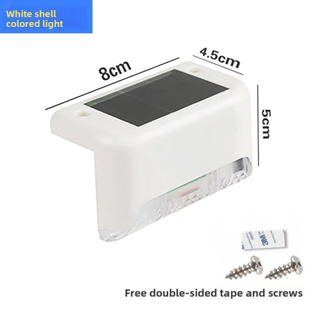 Solar-powered step lights, outdoor fence lights