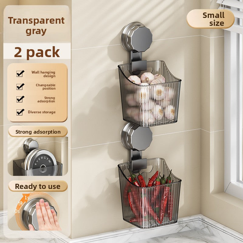 Suction cup wall-mounted storage rack
