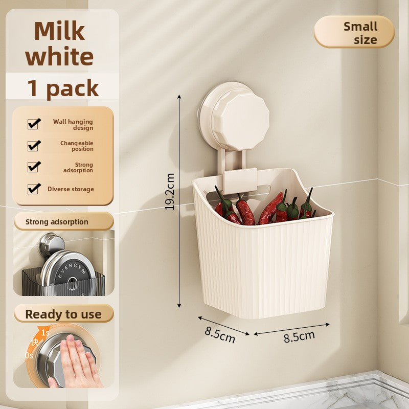 Suction cup wall-mounted storage rack