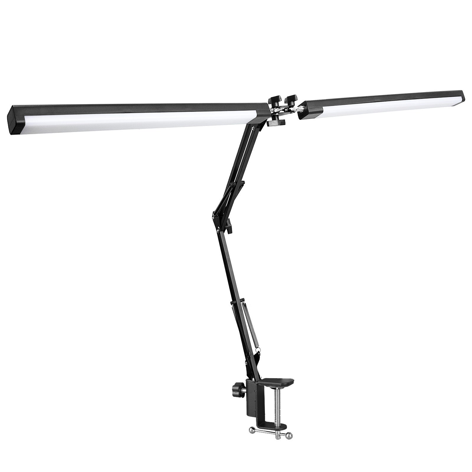 Long-arm clip double-head folding desk lamp