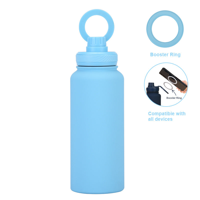 Magnetic Stainless Steel Thermos Cup with Phone Holder