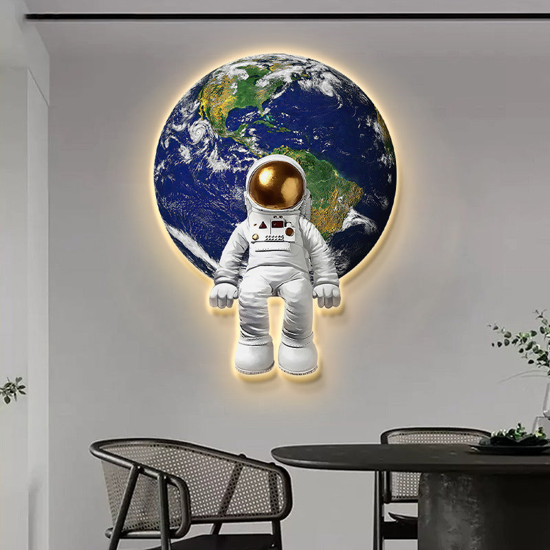 Modern 3D Wall Clock with Decorative Light