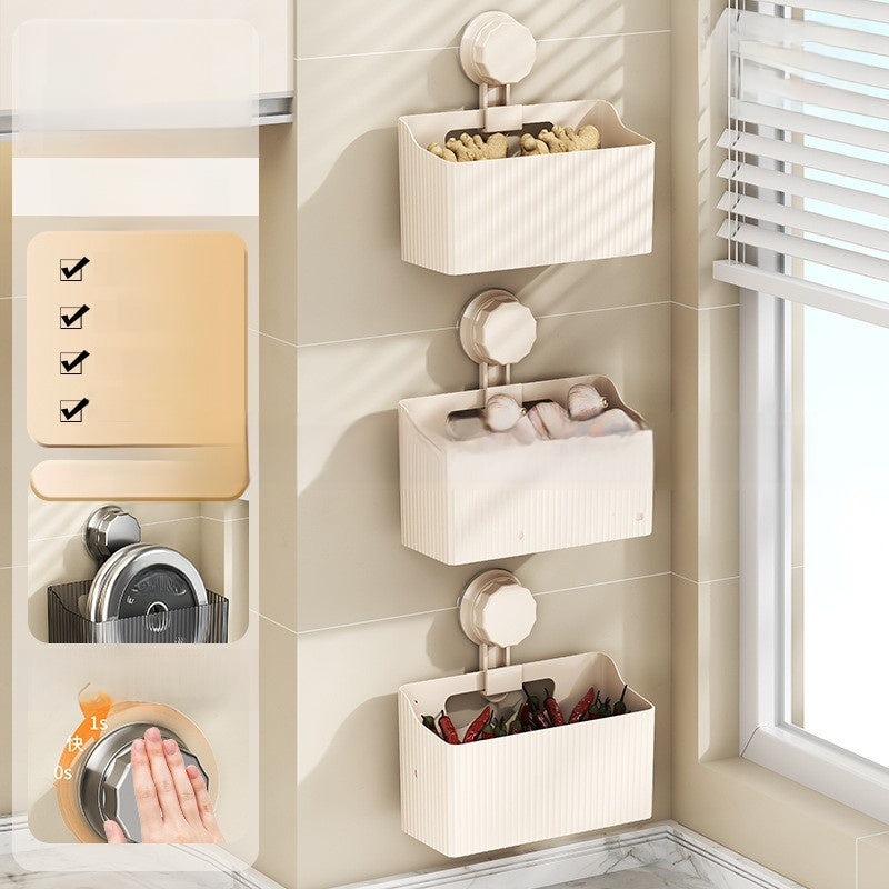 Suction cup wall-mounted storage rack