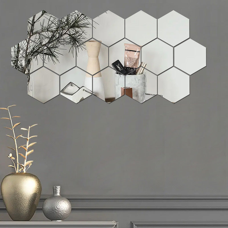 Hexagonal Acrylic Mirror Wall Sticker