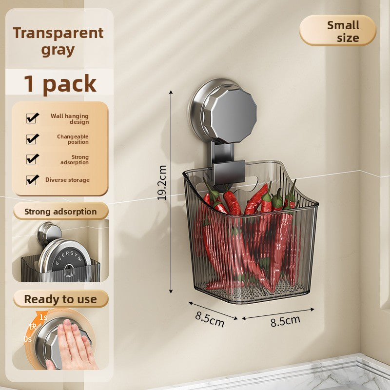 Suction cup wall-mounted storage rack