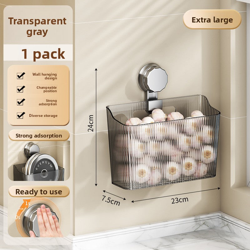 Suction cup wall-mounted storage rack