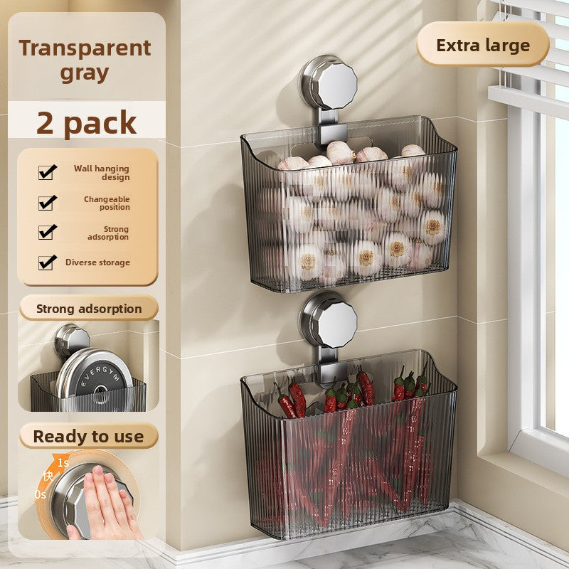 Suction cup wall-mounted storage rack