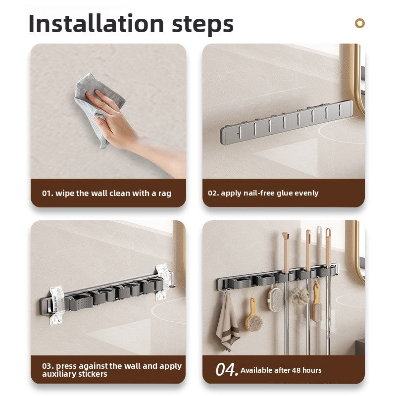 Powerfull mop wall hook