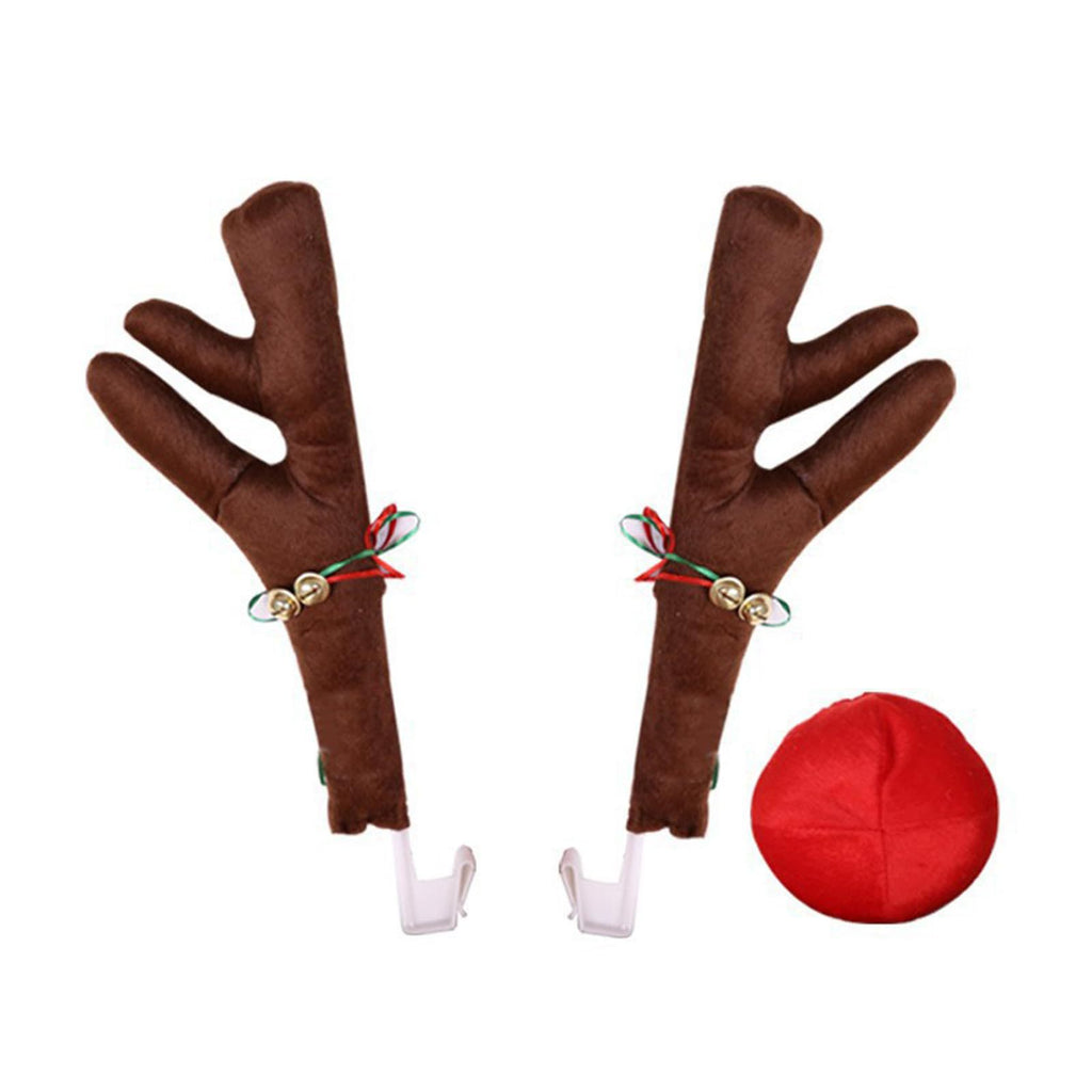 Christmas Car Antlers Short Plush Decorations