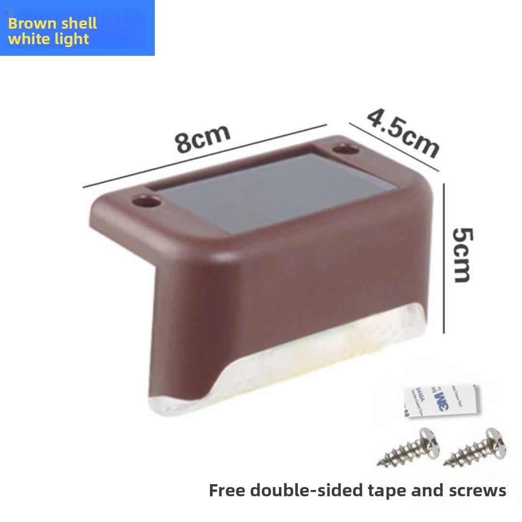 Solar-powered step lights, outdoor fence lights