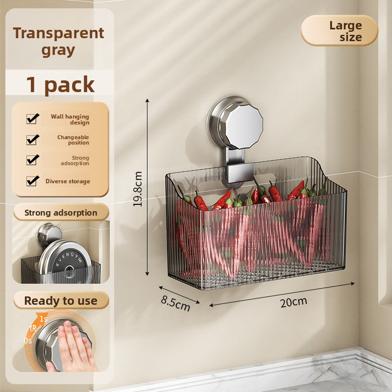 Suction cup wall-mounted storage rack