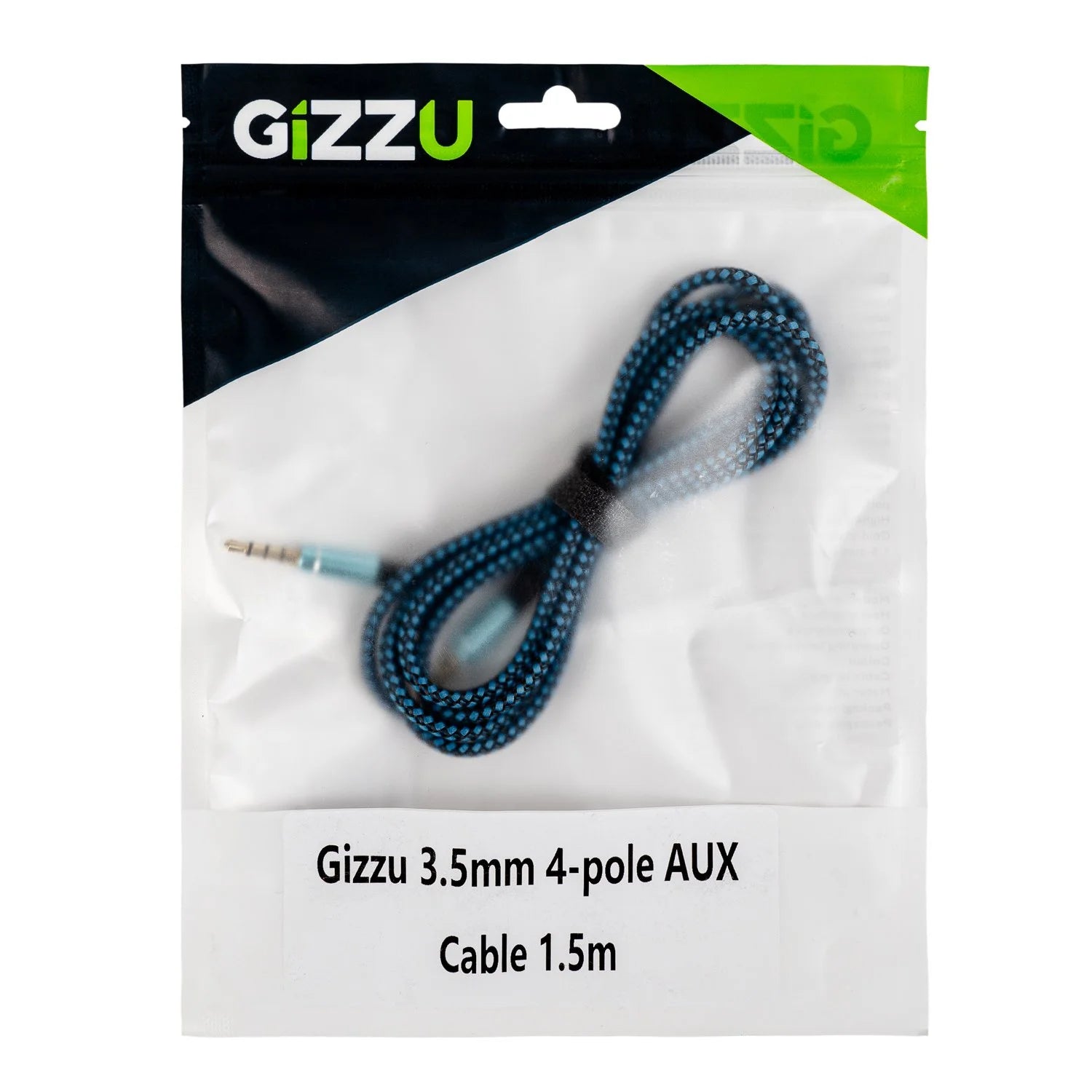 Gizzu 3.5mm AUX Cable 1.5m – Black/Blue