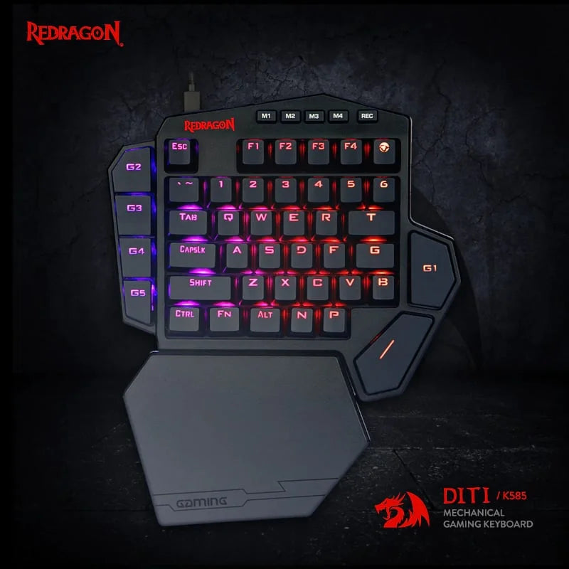 REDRAGON Diti Elite Pro One-Handed RGB Wireless Mechanical Gaming Keyboard – Black