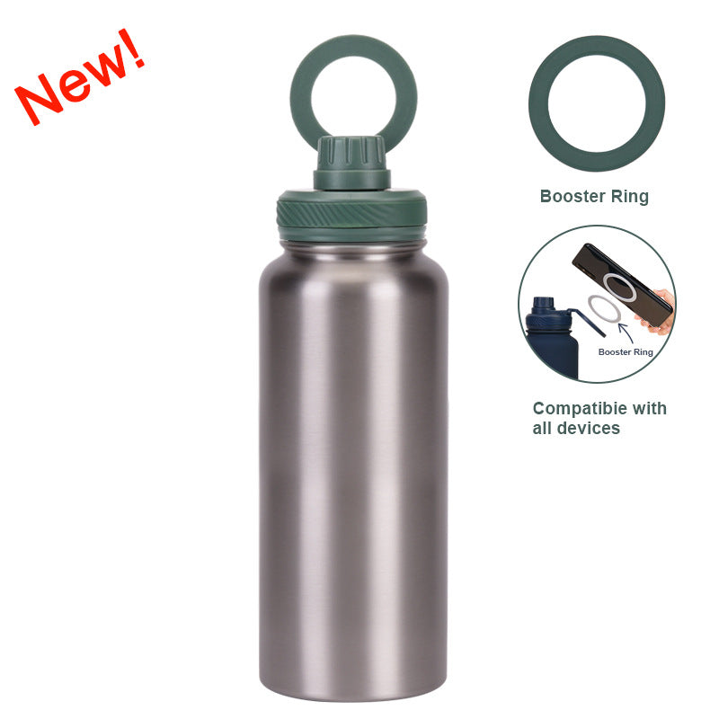 Magnetic Stainless Steel Thermos Cup with Phone Holder