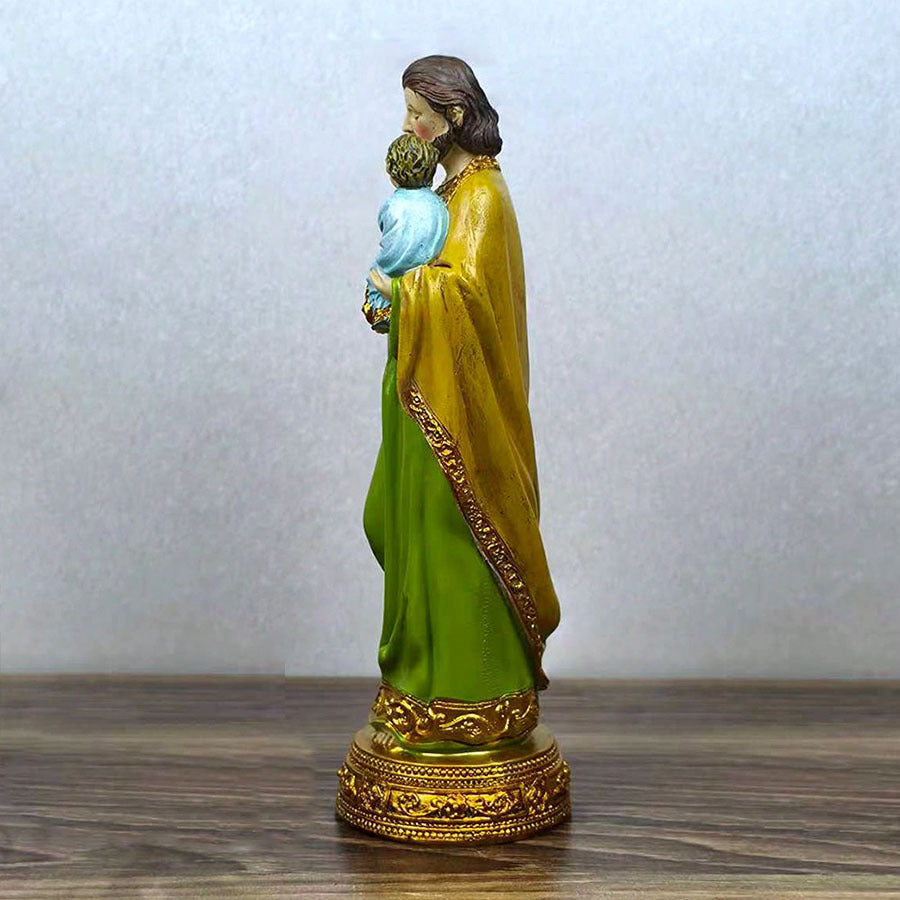 Handmade Resin Saint Joseph Statue with Baby Jesus