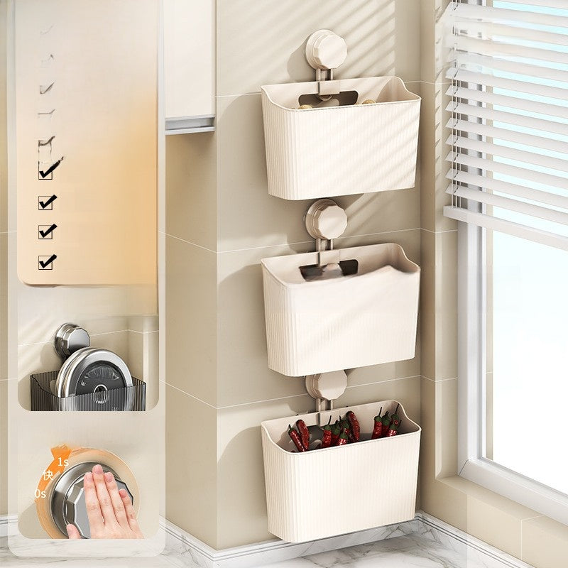 Suction cup wall-mounted storage rack
