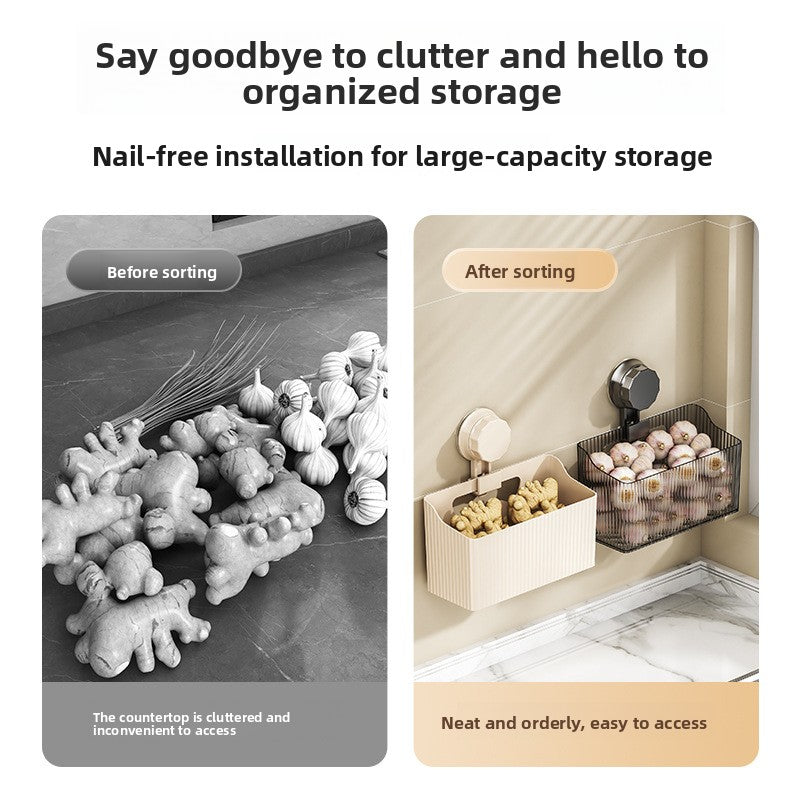 Suction cup wall-mounted storage rack