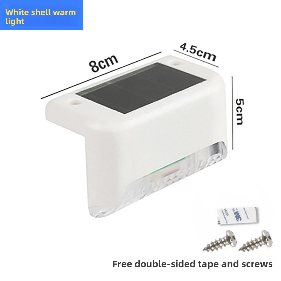 Solar-powered step lights, outdoor fence lights