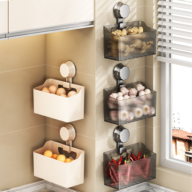 Suction cup wall-mounted storage rack