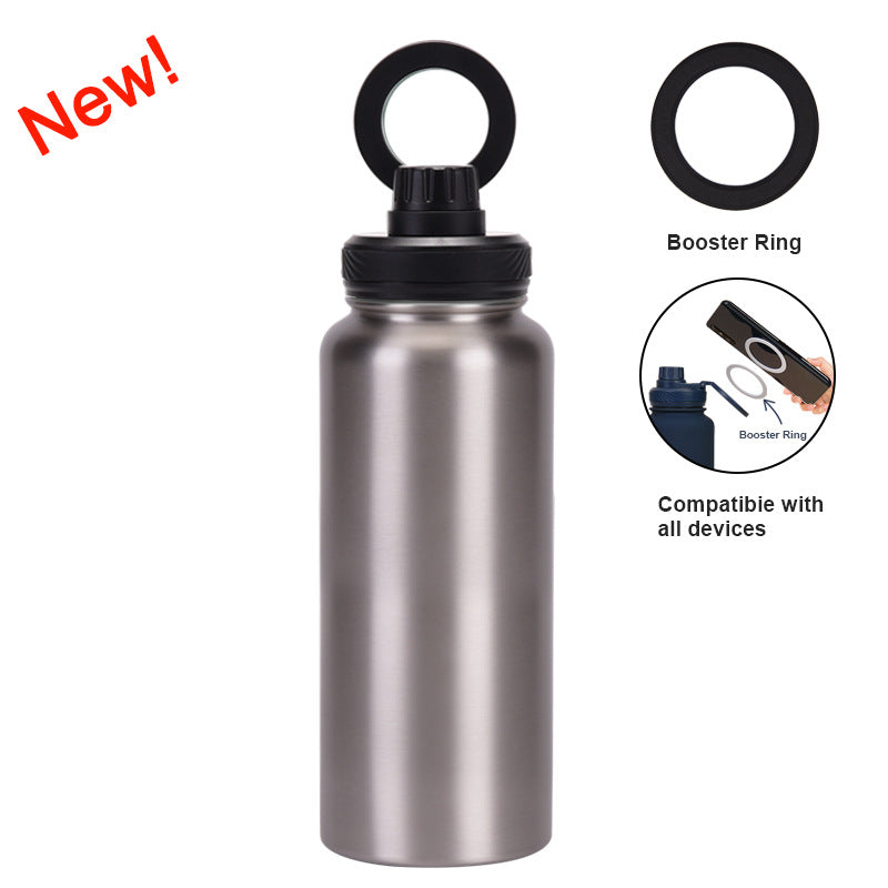 Magnetic Stainless Steel Thermos Cup with Phone Holder