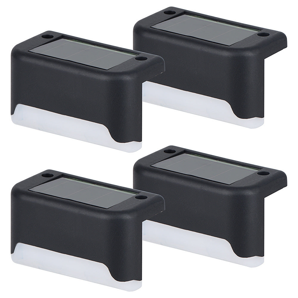 Solar-powered step lights, outdoor fence lights