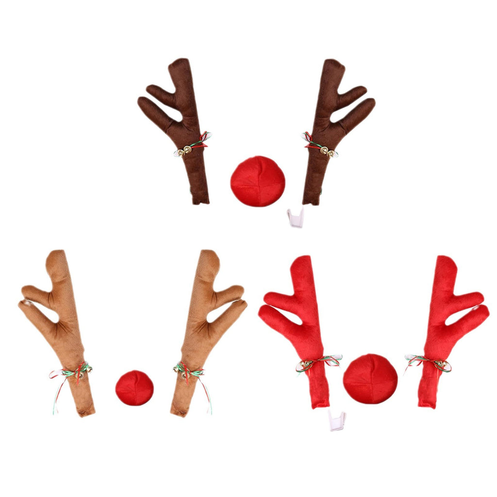 Christmas Car Antlers Short Plush Decorations