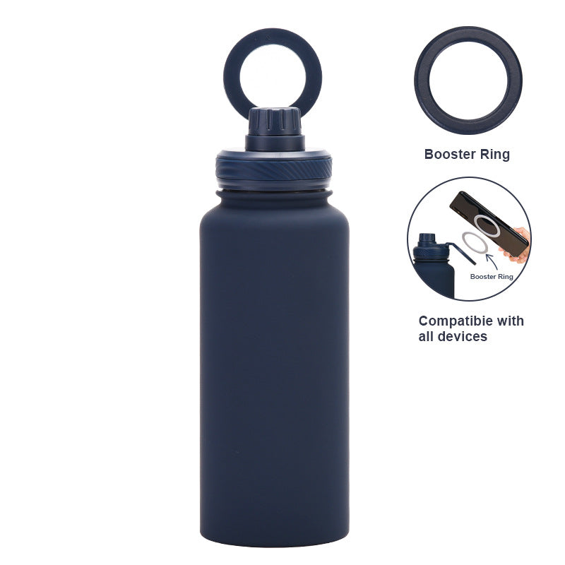 Magnetic Stainless Steel Thermos Cup with Phone Holder