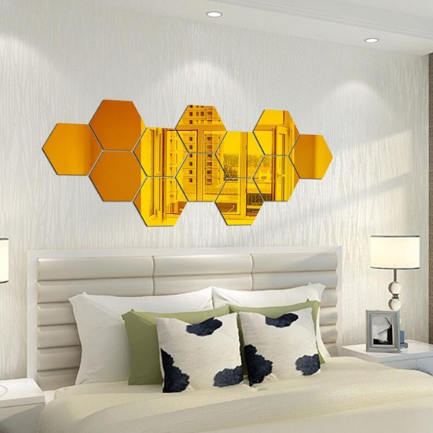 Hexagonal Acrylic Mirror Wall Sticker