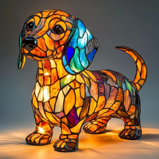 Dog Series Resin Ornaments LED Night Light