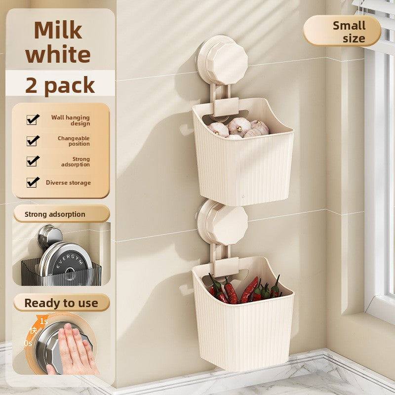 Suction cup wall-mounted storage rack