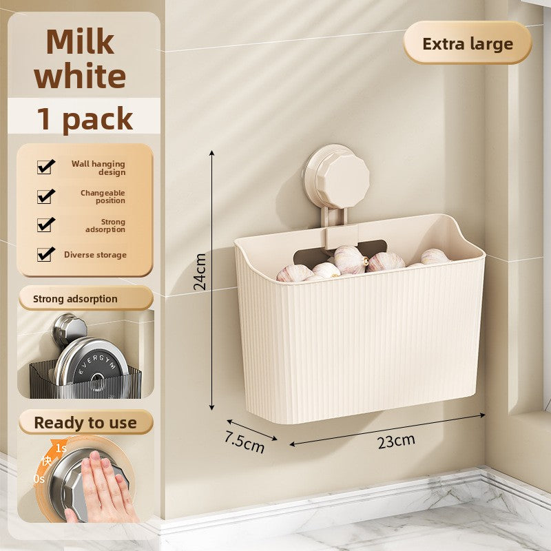 Suction cup wall-mounted storage rack