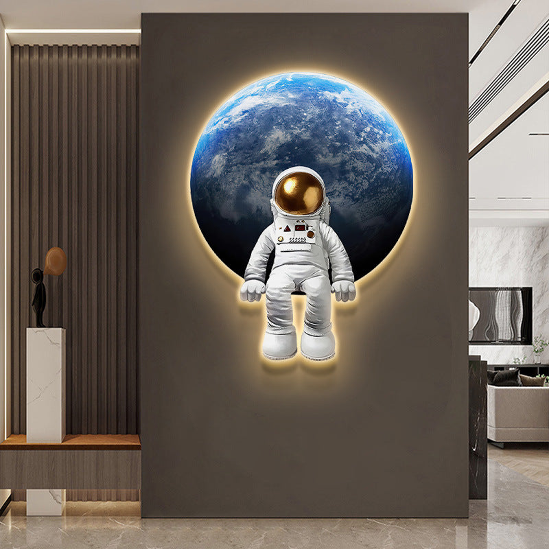 Modern 3D Wall Clock with Decorative Light