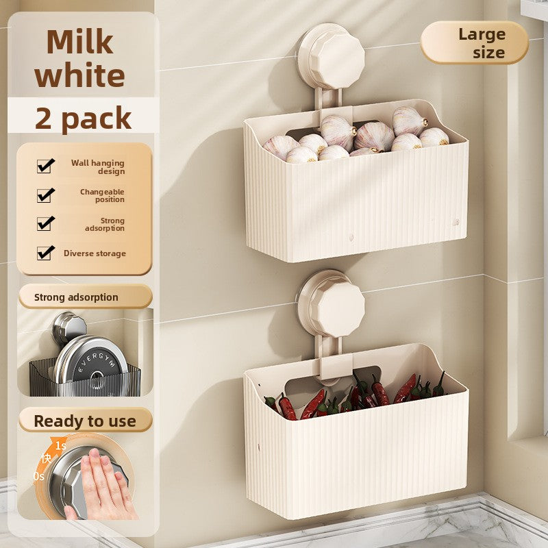 Suction cup wall-mounted storage rack